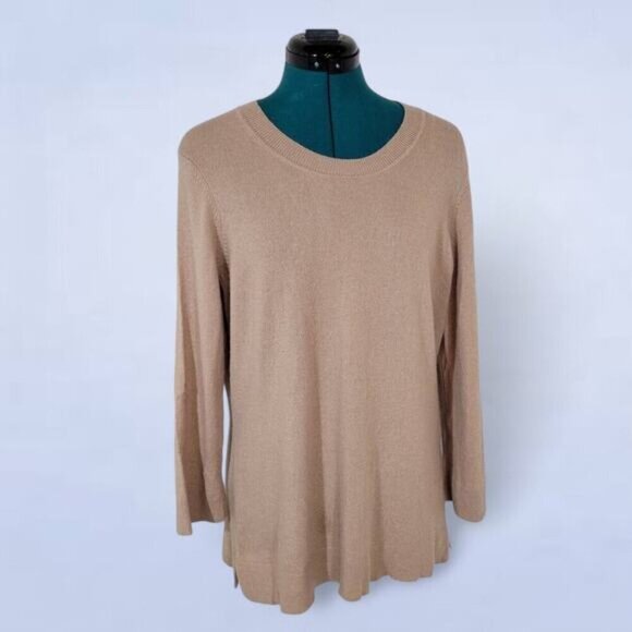 Jones New York Luxe Beige Cashmere Sweater - Size Extra Large - Picture 1 of 8